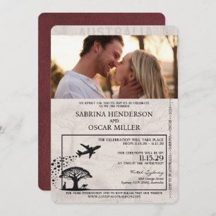 Invitation Mariage de passeport de l'Australie Bourgogne