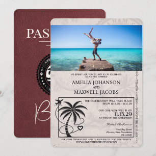 Invitation Mariage de passeport des Bahamas de Bourgogne