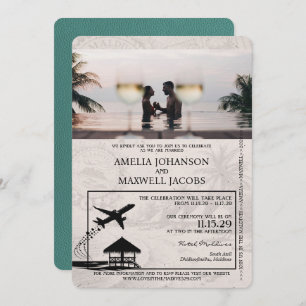 Invitation Mariage de passeport des Maldives Turquoise