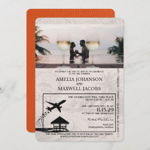 Invitation Mariage de passeport d'Orange Maldives