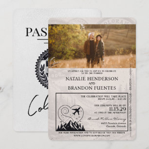 Invitation Mariage de passeport du Colorado blanc