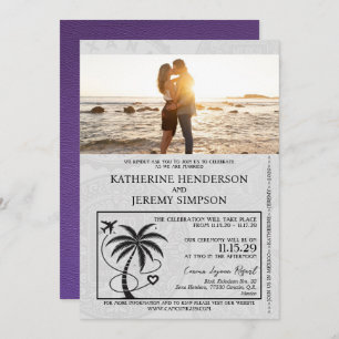 Invitation Mariage de passeport du Mexique violet