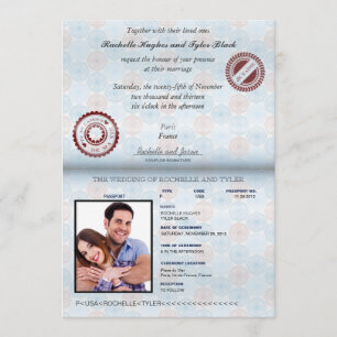 Invitation Mariage de passeport français (sans éblouissement)