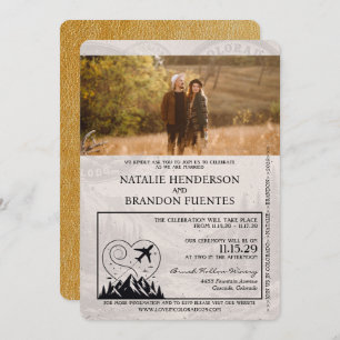 Invitation Mariage de passeport Gold Colorado