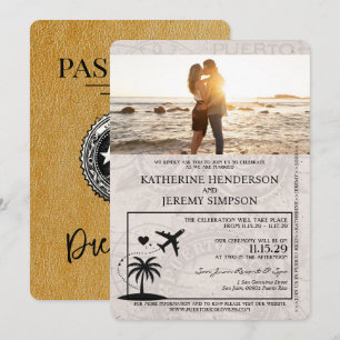 Invitation Mariage de passeport Gold Porto Rico