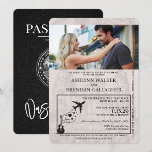 Invitation Mariage de passeport noir de Nashville