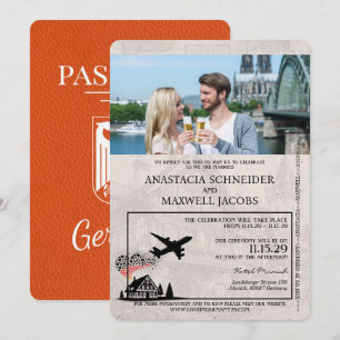 Invitation Mariage de passeport Orange Allemagne