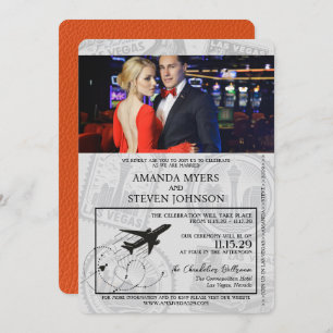 Invitation Mariage de passeport Orange Las Vegas