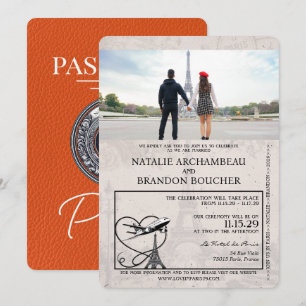 Invitation Mariage de passeport Orange Paris