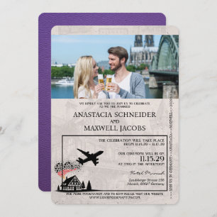 Invitation Mariage de passeport Purple Allemagne