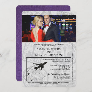 Invitation Mariage de passeport Purple Las Vegas