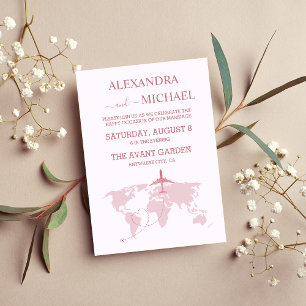 Invitation Mariage de passeport Rose Gold Destination