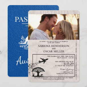 Invitation Mariage de passeport Royal Blue Australia