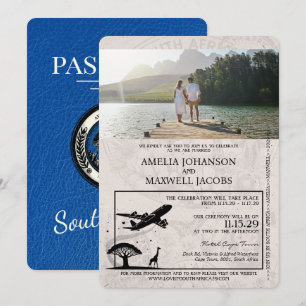 Invitation Mariage de passeport Royal Blue South Africa