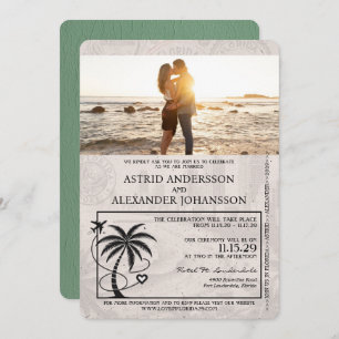 Invitation Mariage de passeport Sage Green Florida