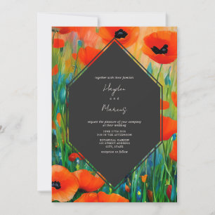 Invitation Mariage de pavot botanique floral