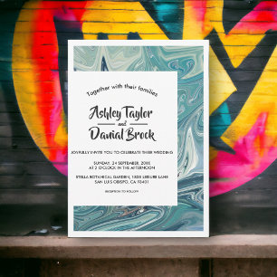 Invitation Mariage de peinture minimal Abstrait moderne