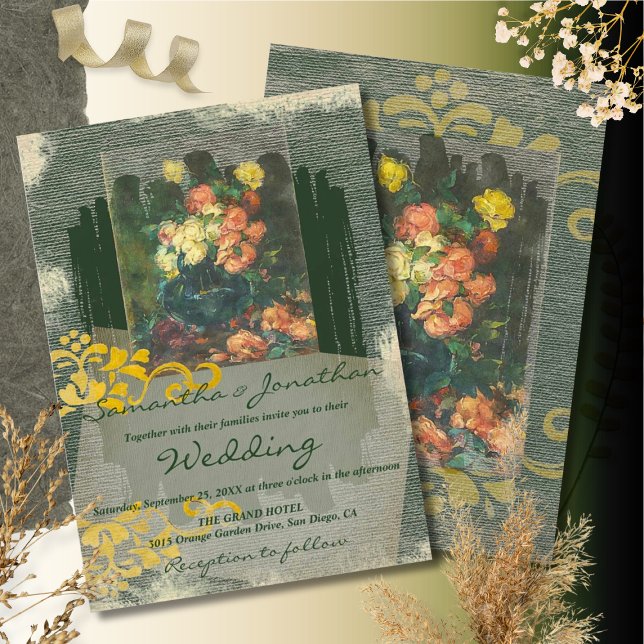 Invitation Mariage de peinture Vintage romantique (Créateur téléchargé)