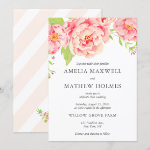 Invitation Mariage de Peony rose