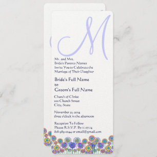 Invitation Mariage de périphérique Lavender Monogram