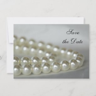 Invitation Mariage de perles blanches Sauvez la date