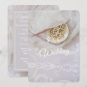Invitation Mariage de perles et dentelles