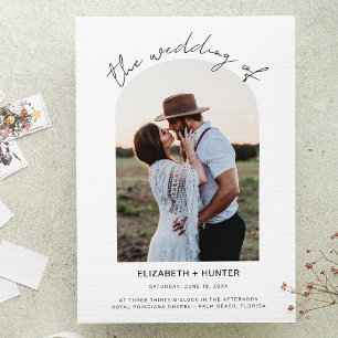 Invitation Mariage de photo de cadre d'arc Delicy QR Code RSV