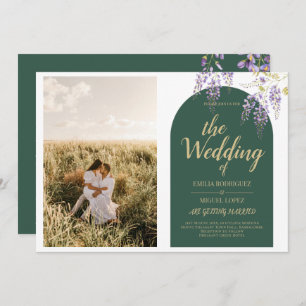 Invitation Mariage de PHOTO tout-en-1 Budget Wisteria QR Code