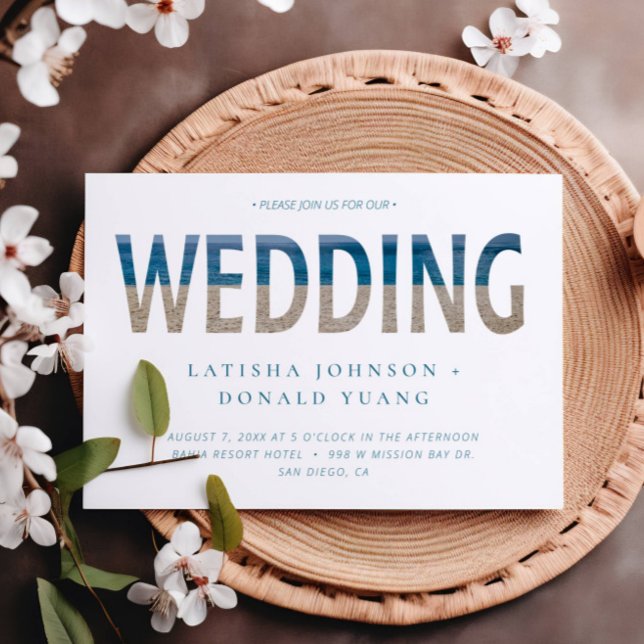 Invitation Mariage de photos de plage (Créateur téléchargé)