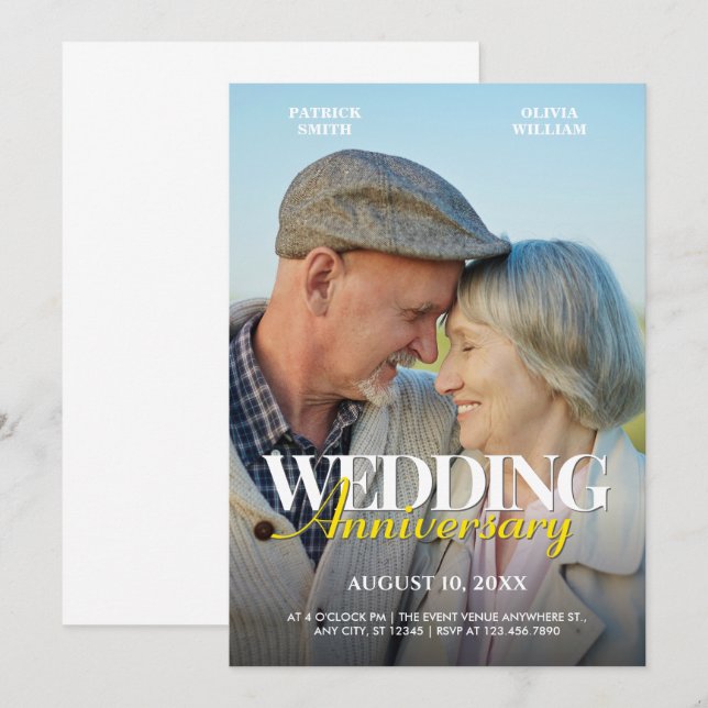 Invitation Mariage de photos Romance (Devant / Derrière)