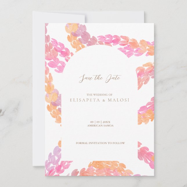 Invitation Mariage de Pikake Enregistrer la date (Devant)