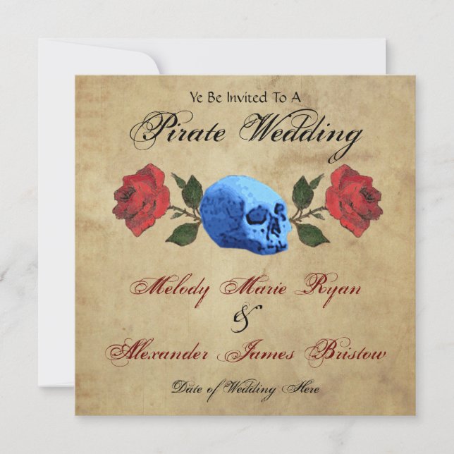 Invitation Mariage de pirate (Devant)