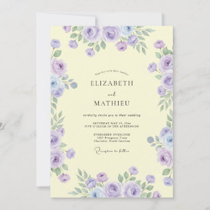 Invitation Mariage de pivoine lilas sourd beurre