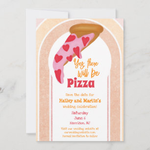 Invitation Mariage de pizza amusante Enregistrer la date