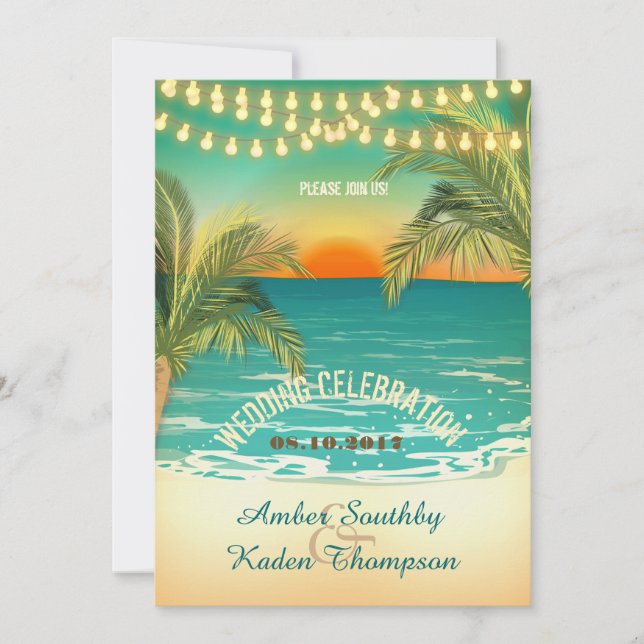 Invitation Mariage de plage (Devant)