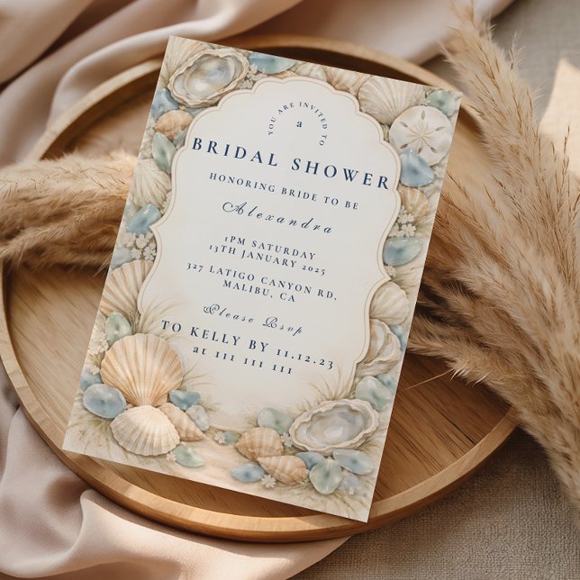 Invitation Mariage de plage aux huîtres et étoiles de mer (Créateur téléchargé)