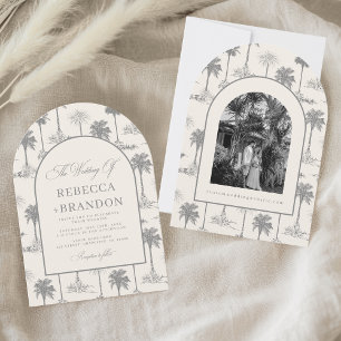 Invitation Mariage de plage avec arche en forme de palmier vi