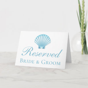 Invitation Mariage de plage bleu coquillage nautique réservé