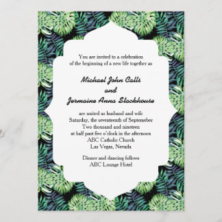 Invitation Mariage de plage de l'île d'Hawaiian Monsterra Del