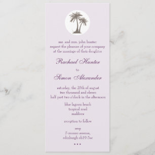 Invitation Mariage de plage de palmier Invitiation -