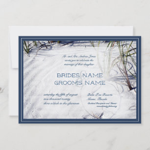 Invitation Mariage de plage de sable Marine revisité