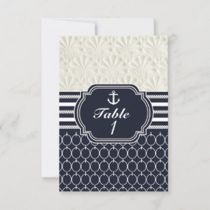 Invitation Mariage de plage élégant bleu marine et blanc