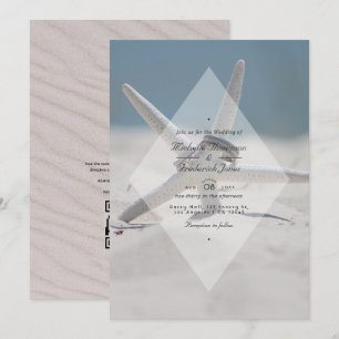 Invitation Mariage de plage en été tropical avec QR Code RSVP