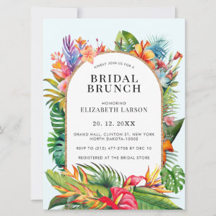 Invitation Mariage de plage fleurie Feuille tropicale