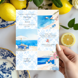 Invitation Mariage de plage grecque de Santorin