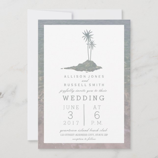 Invitation Mariage de plage Island & Water (Devant)