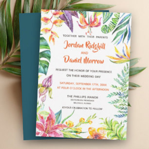 Invitation Mariage de plage moderne d'aquarelle florale
