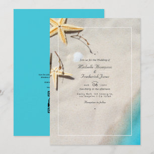 Invitation Mariage de plage QR Code RSVP Eté