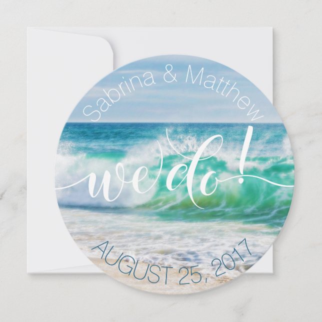 Invitation Mariage de plage Rompre les vagues que nous faison (Devant)