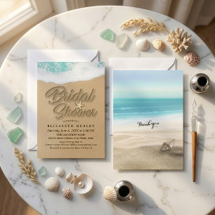 Invitation Mariage de plage sablonneuse d'été Starfish Shower